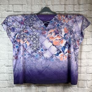 Catherine's Shirt Women's 4XL Plus Size Floral Casual Blouse Abstract Print